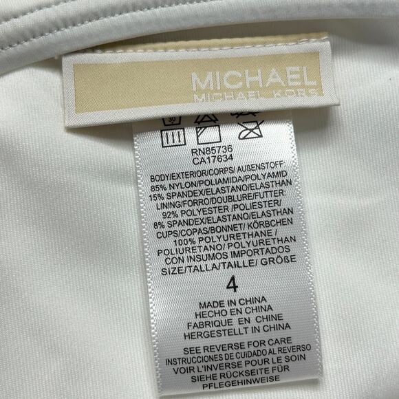 Michael Michael Kors One Piece Zip-Trim Cutout Swimsuit MM3P010 Women 4 NWT FLAW - Picture 2 of 10